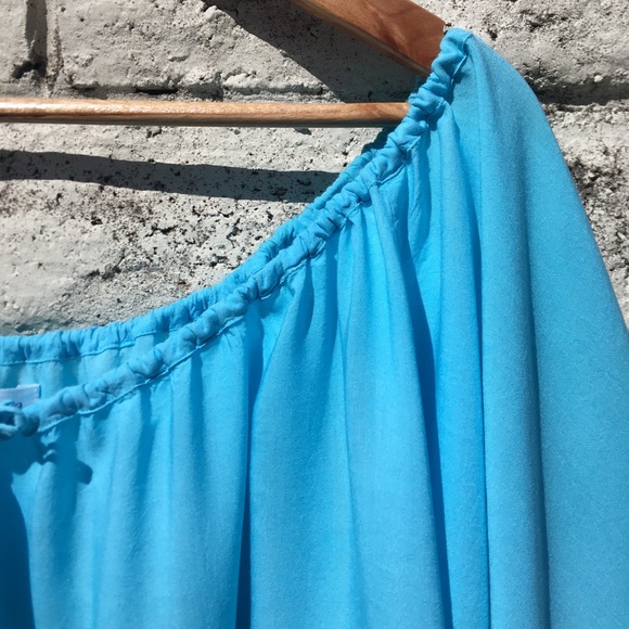 ⭐️Host Pick⭐️ Nigella Lola Short Peasant Top, Light Blue - One Size NWOT - Picture 10 of 16